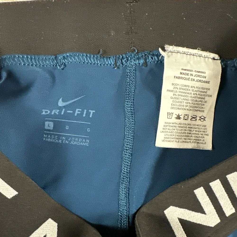 Nike Dri-FIT Cropped Leggings Capri Running Gym Yoga Training Blue L Athleisure